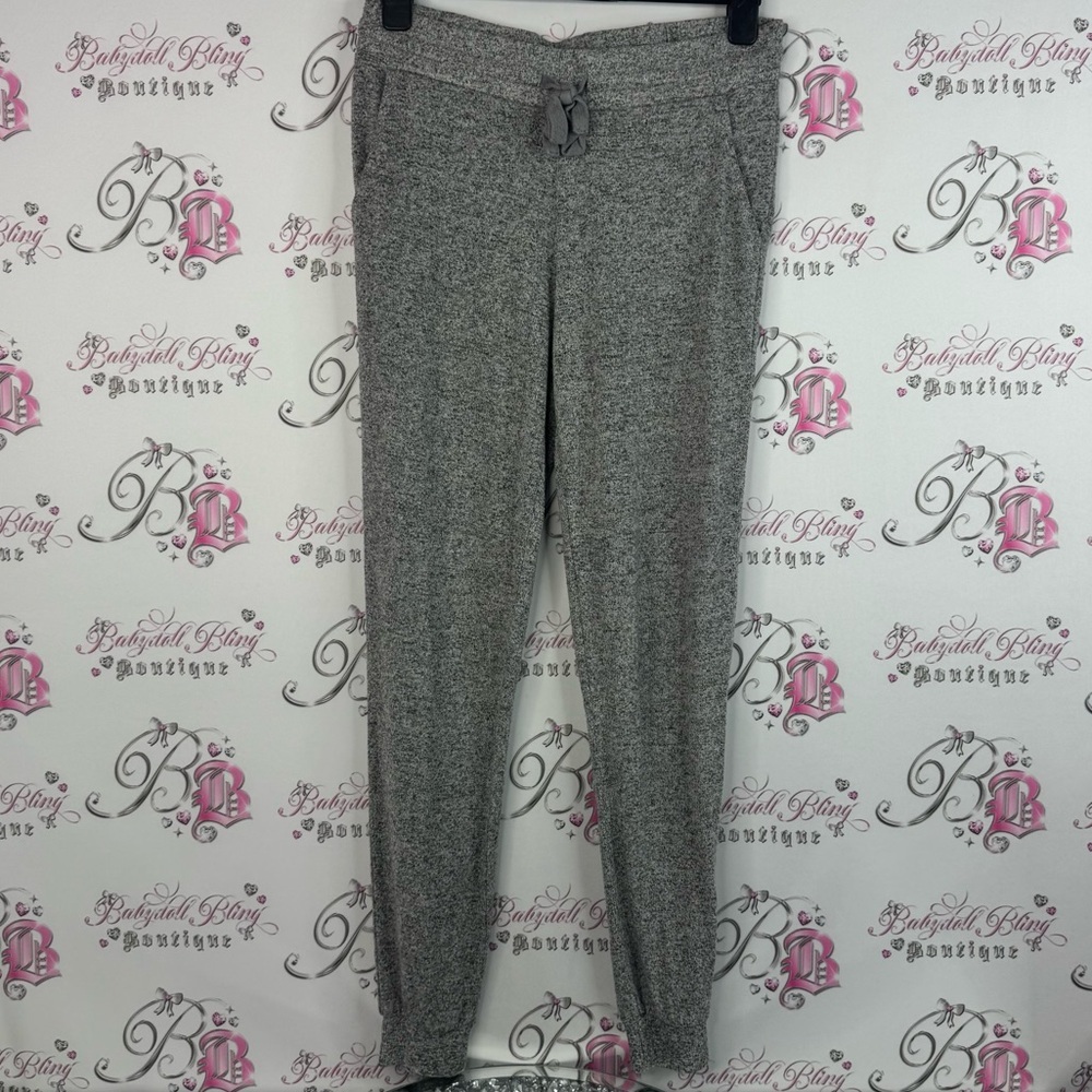 Z Supply pants joggers comfy stretchy black white Heather Gray Knit Pants